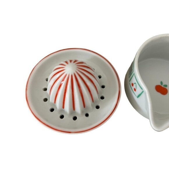 Limoges France Ceramic Lemon Juicer Reamer Squeezer White with Cherries - Picture 12 of 13